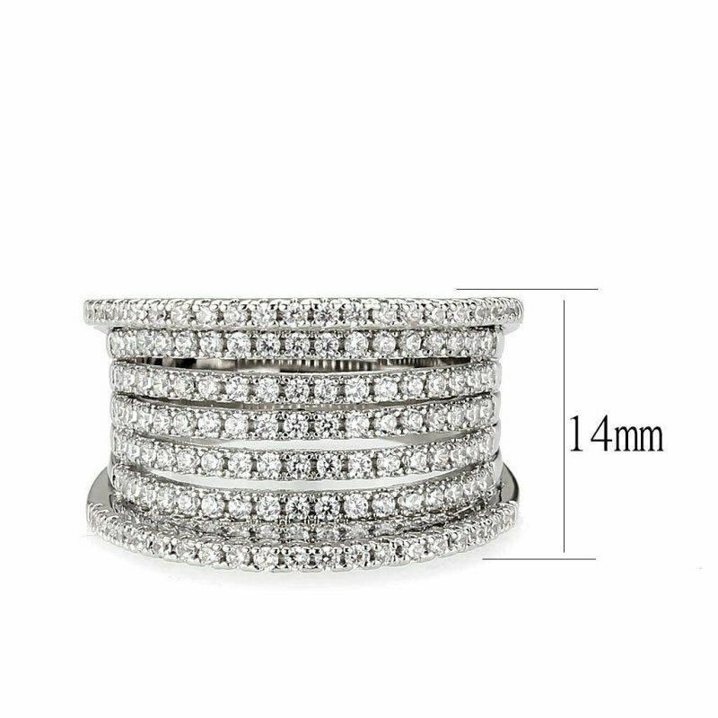 Jewellery Kingdom Ladies Cubic Zirconia Comfort Sparkling Band (Silver) - Jewelry Rings - British D'sire