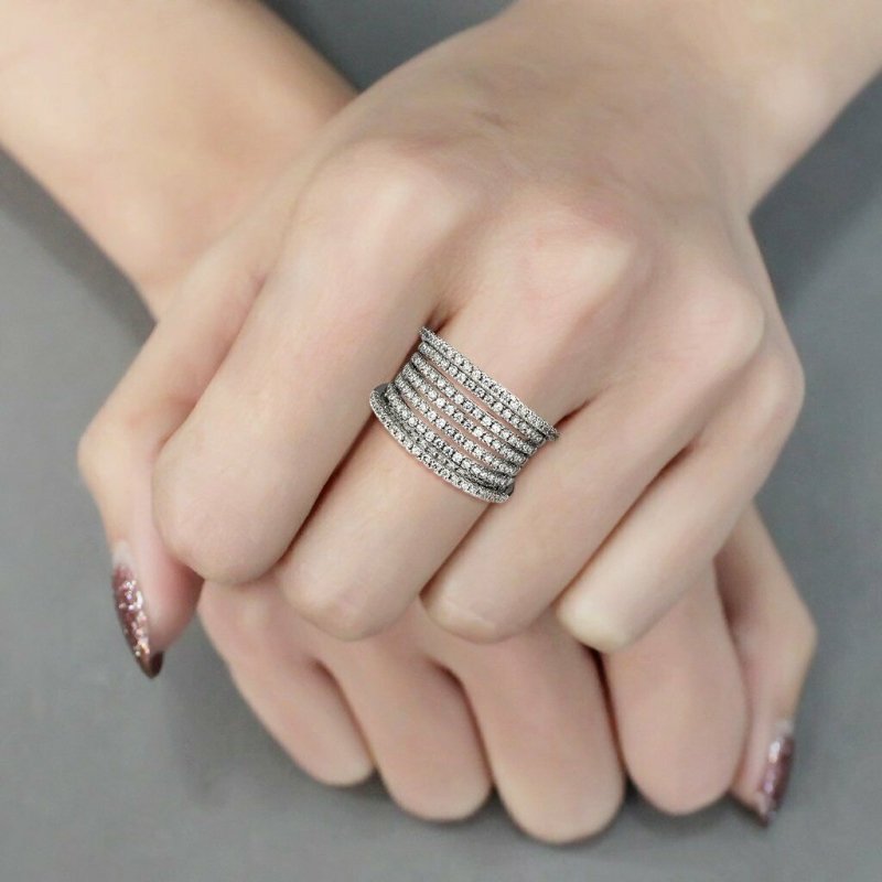 Jewellery Kingdom Ladies Cubic Zirconia Comfort Sparkling Band (Silver) Secondary image