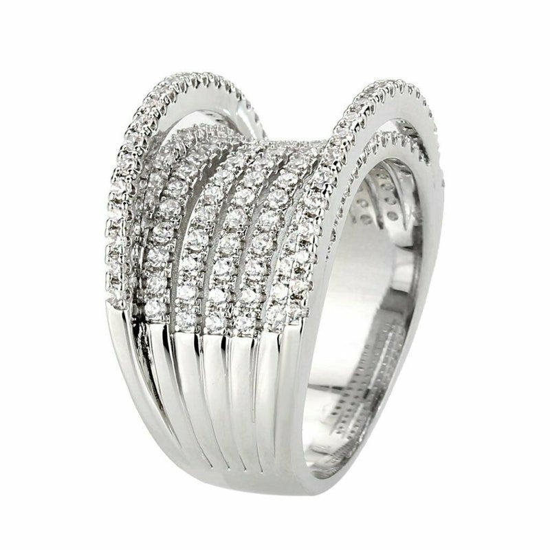 Jewellery Kingdom Ladies Cubic Zirconia Comfort Sparkling Band (Silver) - Jewelry Rings - British D'sire