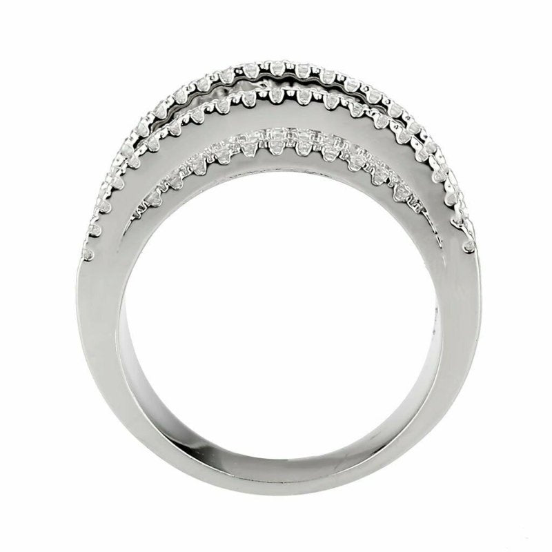 Jewellery Kingdom Ladies Cubic Zirconia Comfort Sparkling Band (Silver) - Jewelry Rings - British D'sire