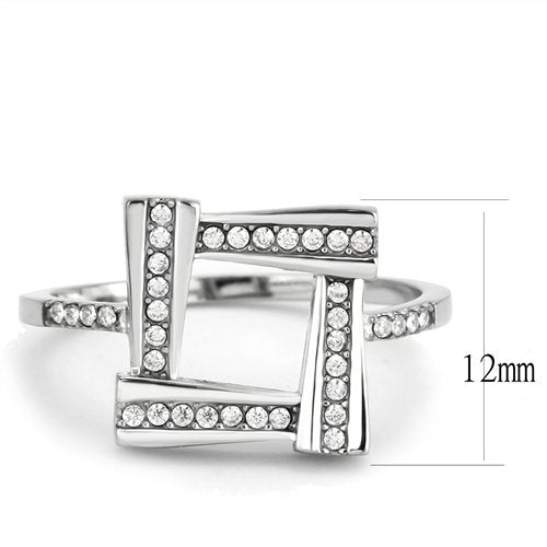 Jewellery Kingdom Ladies Cubic Zirconia Elegant Stainless Steel Pave Ring Band (Silver) Secondary image
