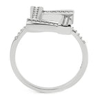Jewellery Kingdom Ladies Cubic Zirconia Elegant Stainless Steel Pave Ring Band (Silver) - Jewelry Rings - British D'sire