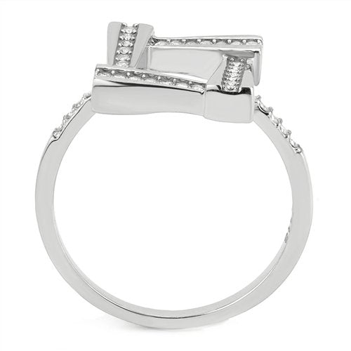 Jewellery Kingdom Ladies Cubic Zirconia Elegant Stainless Steel Pave Ring Band (Silver) - Jewelry Rings - British D'sire