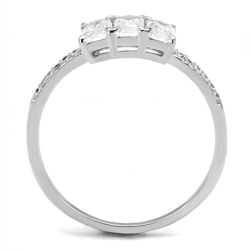 Jewellery Kingdom Ladies Cubic Zirconia Emerald Cut 150ct Sterling Handmade New Sparkling Ring (Silver) - Jewelry Rings - British D'sire