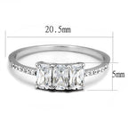Jewellery Kingdom Ladies Cubic Zirconia Emerald Cut 150ct Sterling Handmade New Sparkling Ring (Silver) - Jewelry Rings - British D'sire