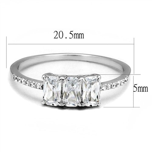 Jewellery Kingdom Ladies Cubic Zirconia Emerald Cut 150ct Sterling Handmade New Sparkling Ring (Silver) - Jewelry Rings - British D'sire