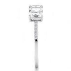 Jewellery Kingdom Ladies Cubic Zirconia Emerald Cut 150ct Sterling Handmade New Sparkling Ring (Silver) - Jewelry Rings - British D'sire