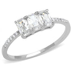 Jewellery Kingdom Ladies Cubic Zirconia Emerald Cut 150ct Sterling Handmade New Sparkling Ring (Silver) - Jewelry Rings - British D'sire