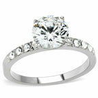 Jewellery Kingdom Ladies Cubic Zirconia Engagement 150 Carat Stainless Steel Ring (Silver) - Jewelry Rings - British D'sire