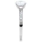 Jewellery Kingdom Ladies Cubic Zirconia Engagement 150 Carat Stainless Steel Ring (Silver) - Jewelry Rings - British D'sire