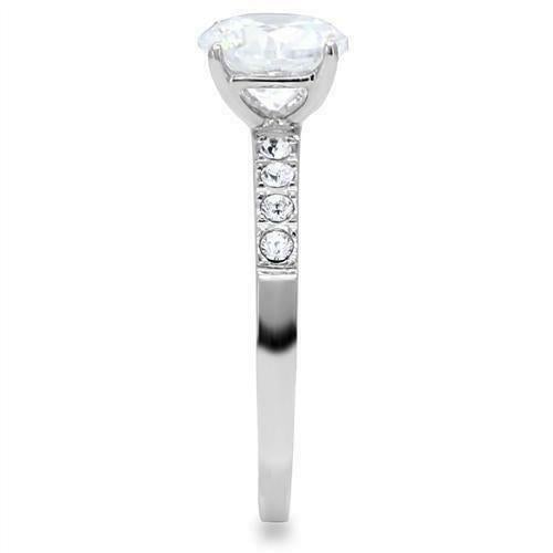Jewellery Kingdom Ladies Cubic Zirconia Engagement 150 Carat Stainless Steel Ring (Silver) - Jewelry Rings - British D'sire