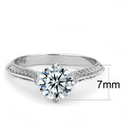 Jewellery Kingdom Ladies Cubic Zirconia Engagement Solitaire 130CT Stainless Steel Ring (Silver) - Jewelry Rings - British D'sire
