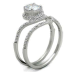 Jewellery Kingdom Ladies Cubic Zirconia Engagement Wedding Band 2pcs 2ct Handmade ring Set (Sterling Silver) - Jewelry Rings - British D'sire