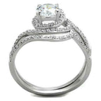 Jewellery Kingdom Ladies Cubic Zirconia Engagement Wedding Band 2pcs 2ct Handmade ring Set (Sterling Silver) - Jewelry Rings - British D'sire