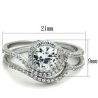 Jewellery Kingdom Ladies Cubic Zirconia Engagement Wedding Band 2pcs 2ct Handmade ring Set (Sterling Silver) - Jewelry Rings - British D'sire