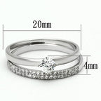 Jewellery Kingdom Ladies Cubic Zirconia Engagement Wedding Band 2pcs 3/4 Ring Set (Sterling Silver) - Jewelry Rings - British D'sire