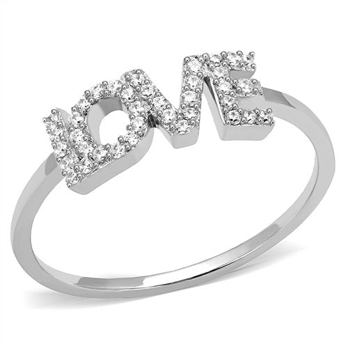 Jewellery Kingdom Ladies Cubic Zirconia Love Band 125ct Sterling 925 Handmade New Sparkling Ring (Silver) - Jewelry Rings - British D'sire Main image