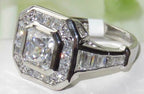 Jewellery Kingdom Ladies Cubic Zirconia Princess Cut Bezel Sparkling Stamped Ring (Sterling Silver) - Jewelry Rings - British D'sire