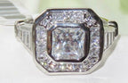 Jewellery Kingdom Ladies Cubic Zirconia Princess Cut Bezel Sparkling Stamped Ring (Sterling Silver) - Jewelry Rings - British D'sire