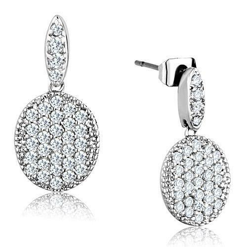 Jewellery Kingdom Ladies Cubic Zirconia Silver Dangling Drop Butterfly Earrings - Earrings - British D'sire Main image