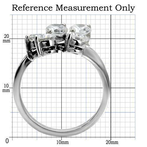 Jewellery Kingdom Ladies Cubic Zirconia Stainless Steel Solitaires 5 stone Ring (Silver) Secondary image