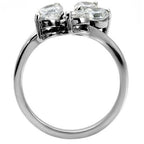 Jewellery Kingdom Ladies Cubic Zirconia Stainless Steel Solitaires 5 stone Pretty Sparkling Ring (Silver) - Jewelry Rings - British D'sire