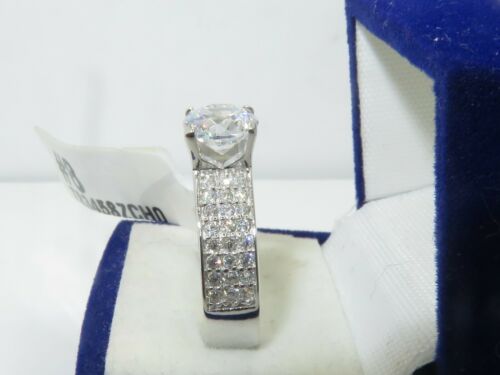 Jewellery Kingdom Ladies Cubic Zirconia Sterling 2 Carat Solitaire Accents Pave Engagement Ring Secondary image