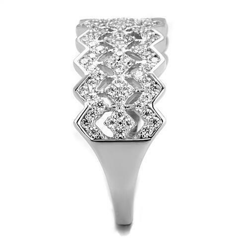 Jewellery Kingdom Ladies Cubic Zirconia Sterling Silver Band Eternity Micro Pave Ring (Silver) Secondary image