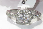 Jewellery Kingdom Ladies Cushion Cz Silver Stainless Steel Dress 2 Carat Ring - Jewelry Rings - British D'sire