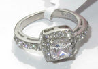 Jewellery Kingdom Ladies Cushion Cz Silver Stainless Steel Dress 2 Carat Ring - Jewelry Rings - British D'sire