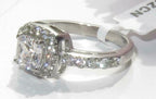 Jewellery Kingdom Ladies Cushion Cz Silver Stainless Steel Dress 2 Carat Ring - Jewelry Rings - British D'sire