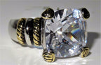 Jewellery Kingdom Ladies Cushion Sparkle Cocktail 5k Ring (Silver) - Rings - British D'sire