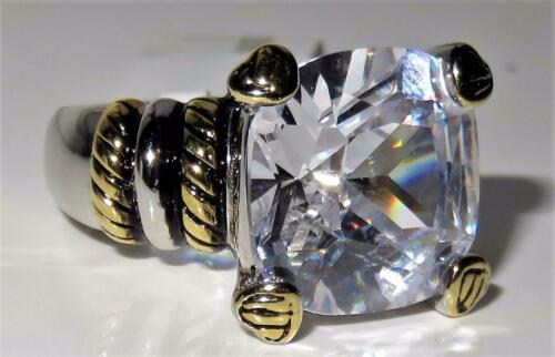 Jewellery Kingdom Ladies Cushion Sparkle Cocktail 5k Ring (Silver) - Rings - British D'sire