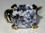 Jewellery Kingdom Ladies Cushion Sparkle Cocktail 5k Ring (Silver) - Rings - British D'sire