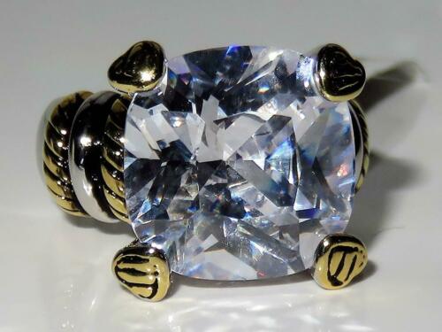 Jewellery Kingdom Ladies Cushion Sparkle Cocktail 5k Ring (Silver) - Rings - British D'sire