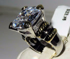 Jewellery Kingdom Ladies Cushion Sparkle Cocktail 5k Ring (Silver) - Rings - British D'sire