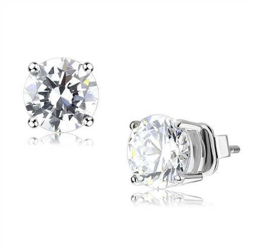 Jewellery Kingdom Ladies Cz 1 Carat Per Ear Sterling Silver Stud Earrings - Earrings - British D'sire Main image