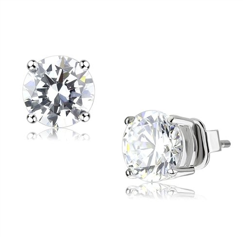 Jewellery Kingdom Ladies Cz 1 Carat Per Ear Sterling Silver Stud Earrings - Earrings - British D'sire
