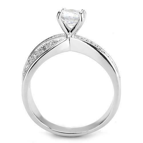 Jewellery Kingdom Ladies Cz 1.30 Carat Solitaire Accents Rhodium Ring (Silver) - Jewelry Rings - British D'sire
