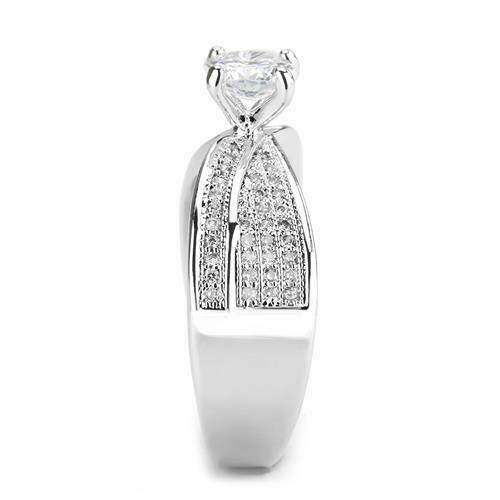 Jewellery Kingdom Ladies Cz 1.30 Carat Solitaire Accents Rhodium Ring (Silver) - Jewelry Rings - British D'sire