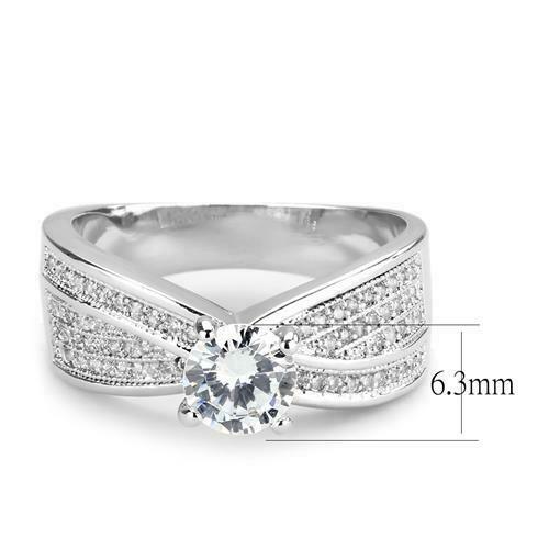 Jewellery Kingdom Ladies Cz 1.30 Carat Solitaire Accents Rhodium Ring (Silver) - Jewelry Rings - British D'sire