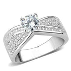 Jewellery Kingdom Ladies Cz 1.30 Carat Solitaire Accents Rhodium Ring (Silver) - Jewelry Rings - British D'sire