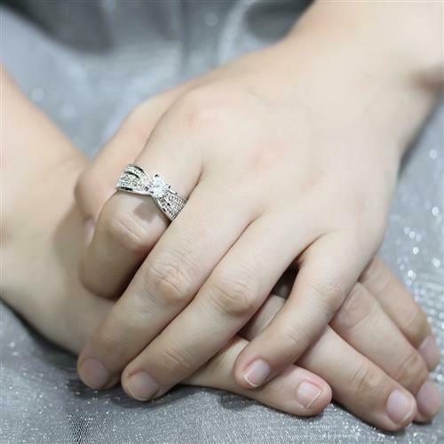 Jewellery Kingdom Ladies Cz 1.30 Carat Solitaire Accents Rhodium Ring (Silver) - Jewelry Rings - British D'sire