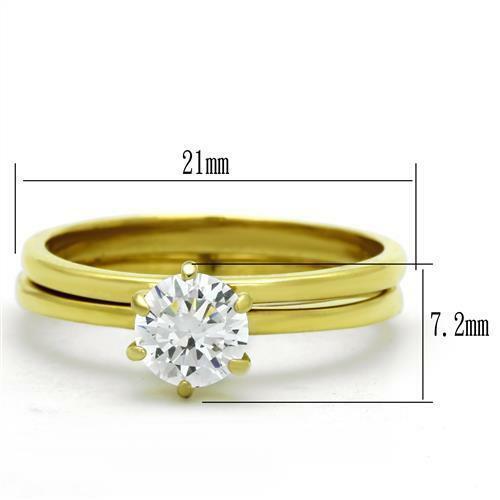 Jewellery Kingdom Ladies Cz 1.30ct Solitaire Wedding Engagement Band 18kt Ring Set Secondary image