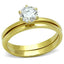 Jewellery Kingdom Ladies Cz 1.30ct Solitaire Wedding Engagement Band 18kt Ring Set (Gold) - Jewelry Rings - British D'sire