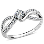 Jewellery Kingdom Ladies Cz 1.35 Carat Elegant Crossover Stainless Steel Silver Ring - Jewelry Rings - British D'sire