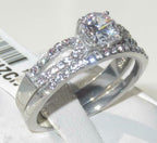 Jewellery Kingdom Ladies Cz 1.50 Carat Wedding Band Engagement Stainless Steel Ring Set - Jewelry Rings - British D'sire