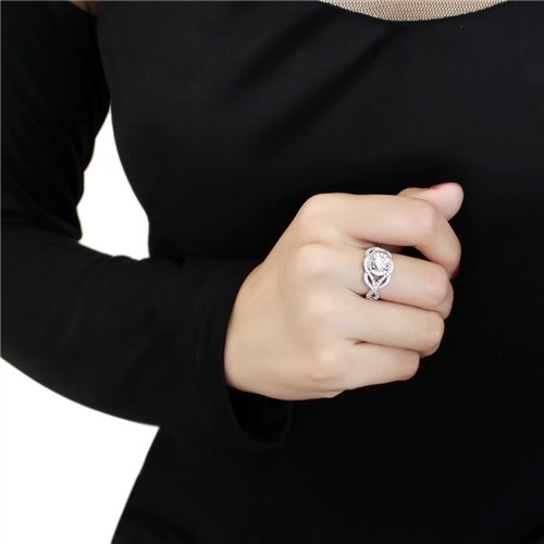 Jewellery Kingdom Ladies Cz 2.5 Carat Pretty Rhodium Pave Dress Womens Sparkling Ring (Silver) - Jewelry Rings - British D'sire