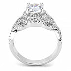 Jewellery Kingdom Ladies Cz 2.5 Carat Pretty Rhodium Pave Dress Womens Sparkling Ring (Silver) - Jewelry Rings - British D'sire