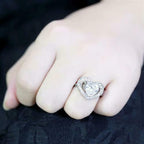 Jewellery Kingdom Ladies Cz 4 Carat Heart Set Stainless Steel New Ring (Silver) - Jewelry Rings - British D'sire